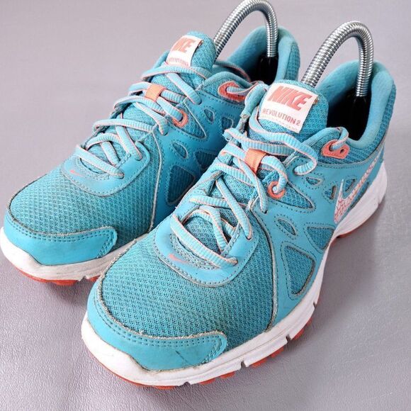 Nike Revolution 2 Running Shoes Womens 7.5 Aqua Coral Mesh Athletic Gym Sneaker - Picture 2 of 11
